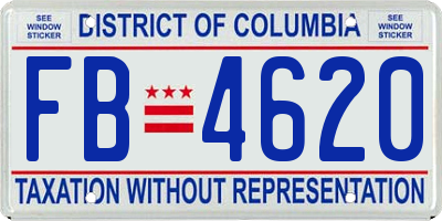 DC license plate FB4620