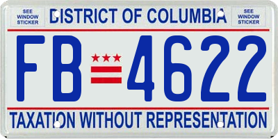 DC license plate FB4622