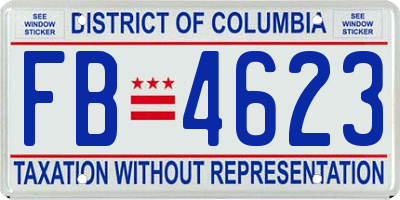 DC license plate FB4623