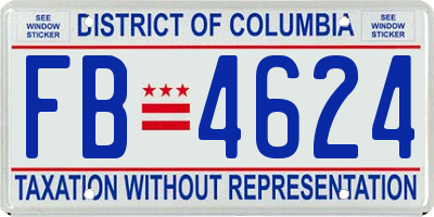 DC license plate FB4624