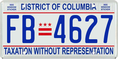 DC license plate FB4627