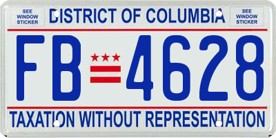 DC license plate FB4628