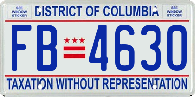 DC license plate FB4630