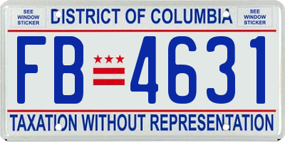 DC license plate FB4631