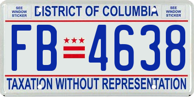 DC license plate FB4638