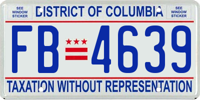 DC license plate FB4639