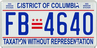 DC license plate FB4640