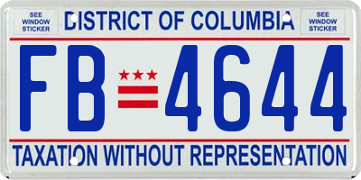 DC license plate FB4644