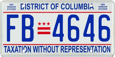 DC license plate FB4646