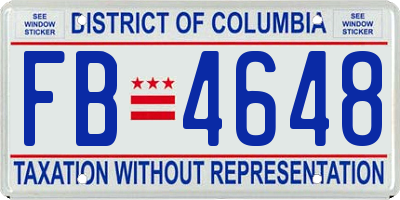 DC license plate FB4648