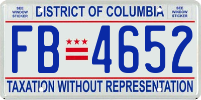 DC license plate FB4652