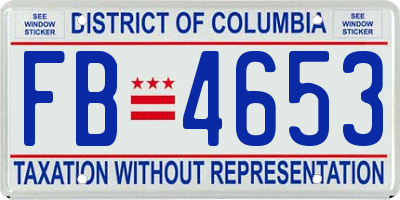 DC license plate FB4653