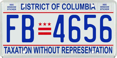 DC license plate FB4656