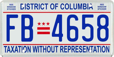 DC license plate FB4658