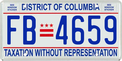 DC license plate FB4659