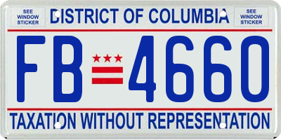 DC license plate FB4660