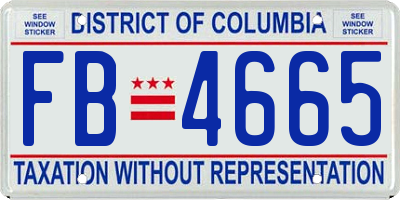 DC license plate FB4665