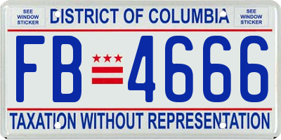 DC license plate FB4666