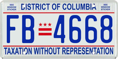 DC license plate FB4668