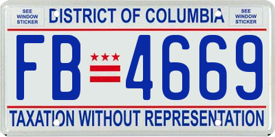 DC license plate FB4669