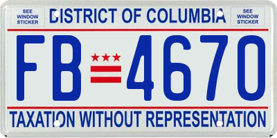 DC license plate FB4670