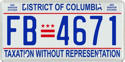 DC license plate FB4671