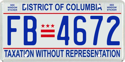 DC license plate FB4672