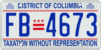 DC license plate FB4673