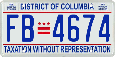 DC license plate FB4674