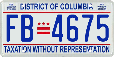 DC license plate FB4675