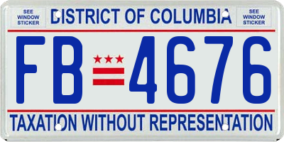 DC license plate FB4676