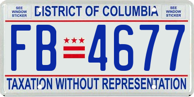 DC license plate FB4677