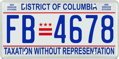 DC license plate FB4678