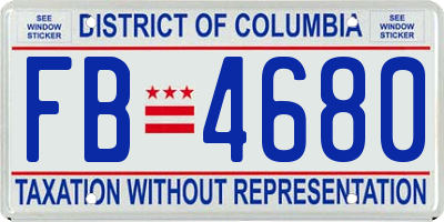 DC license plate FB4680