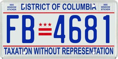 DC license plate FB4681