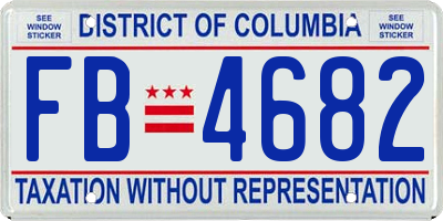 DC license plate FB4682