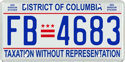 DC license plate FB4683