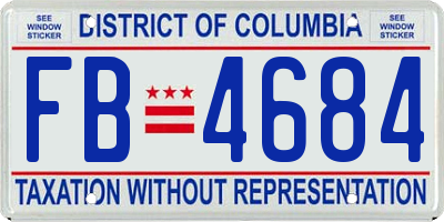 DC license plate FB4684