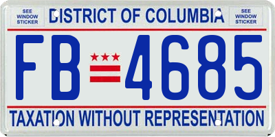 DC license plate FB4685