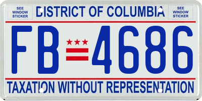 DC license plate FB4686