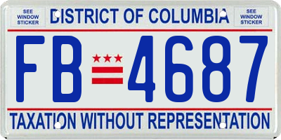 DC license plate FB4687