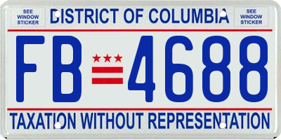 DC license plate FB4688