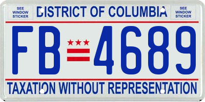 DC license plate FB4689