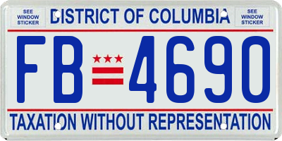 DC license plate FB4690