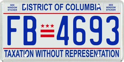 DC license plate FB4693