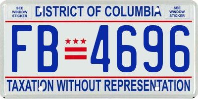 DC license plate FB4696