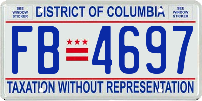 DC license plate FB4697