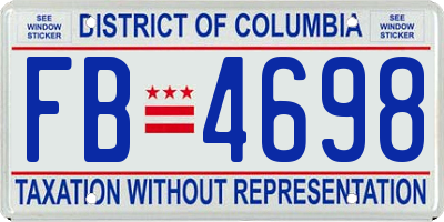 DC license plate FB4698