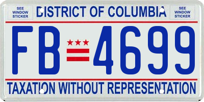 DC license plate FB4699