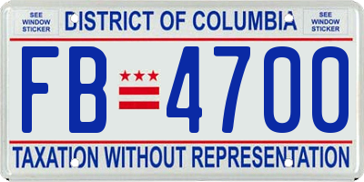 DC license plate FB4700